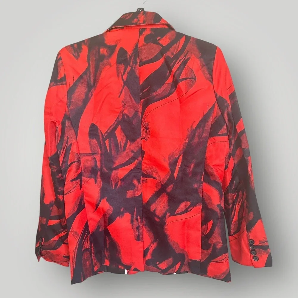 Fitshop High Fashion Blazer‎ Sport Coat Jacket 38 R, Red/Black  NWOT